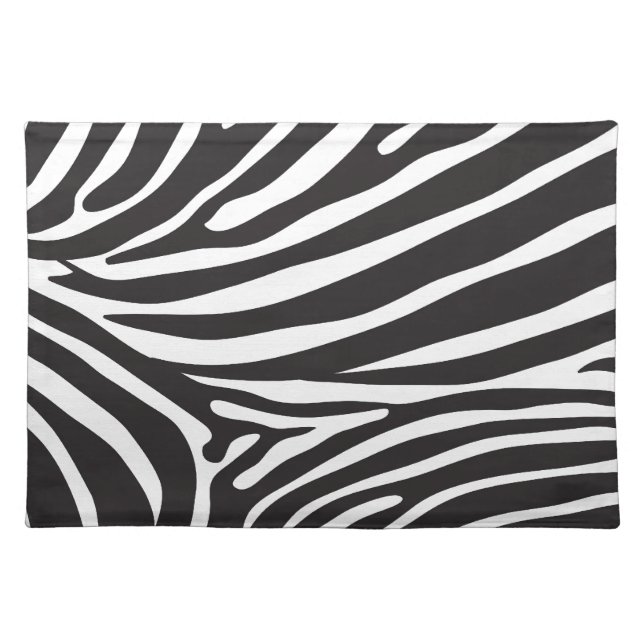 Zebra pattern, modern zebra print black and white placemat (Front)