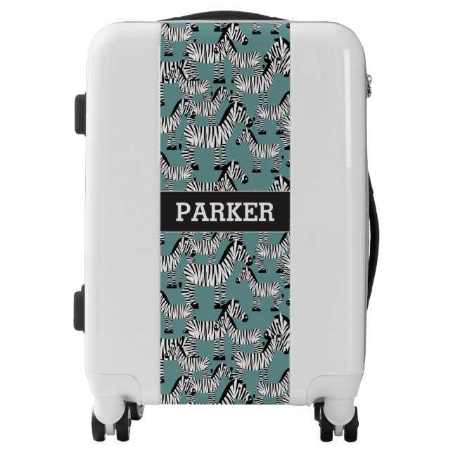 Zebra Pattern | Monogram Luggage (Front)
