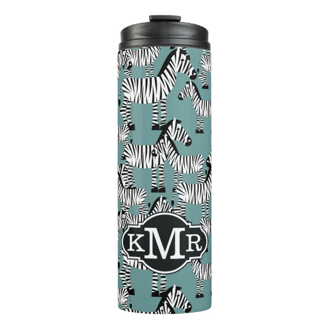 Zebra Pattern | Monogram Thermal Tumbler (Front)