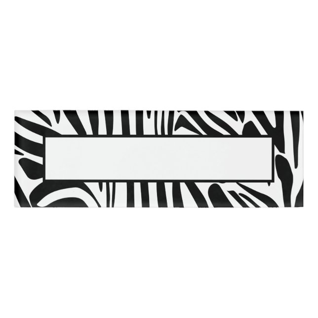 Zebra pattern name tag (Front)