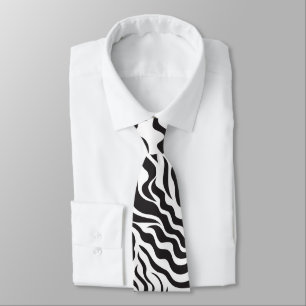 Zebra pattern neck tie