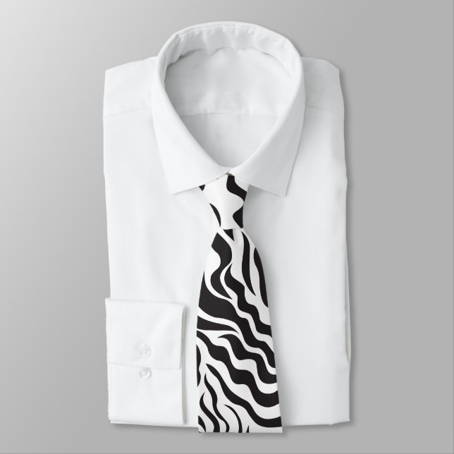 Zebra pattern neck tie (Tied)