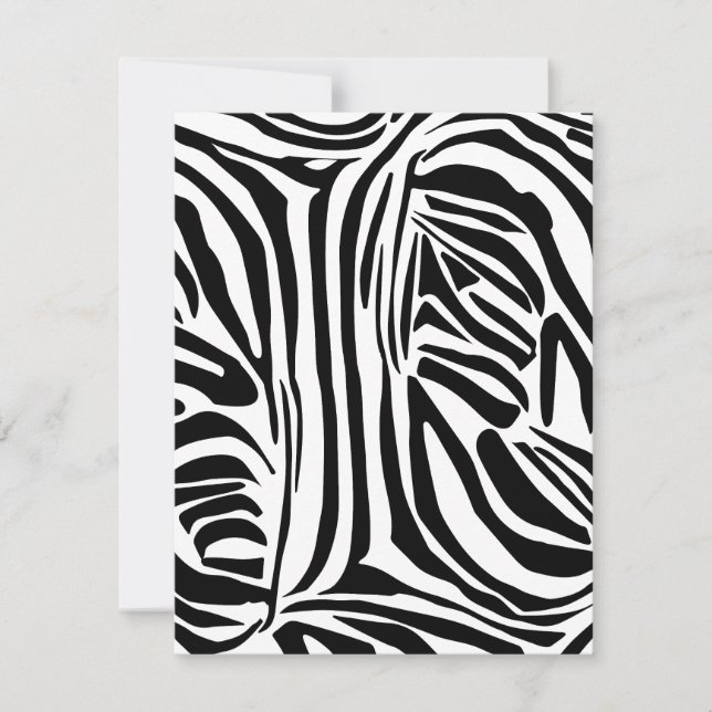 Zebra pattern note card (Front)