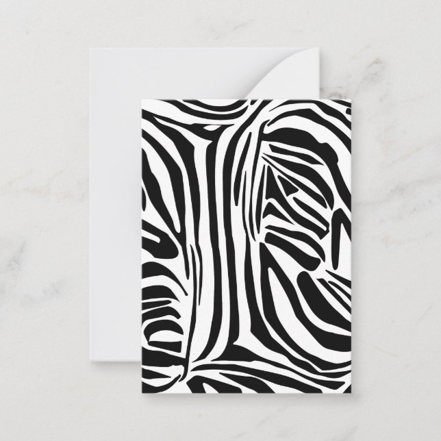 Zebra pattern note card (Front)