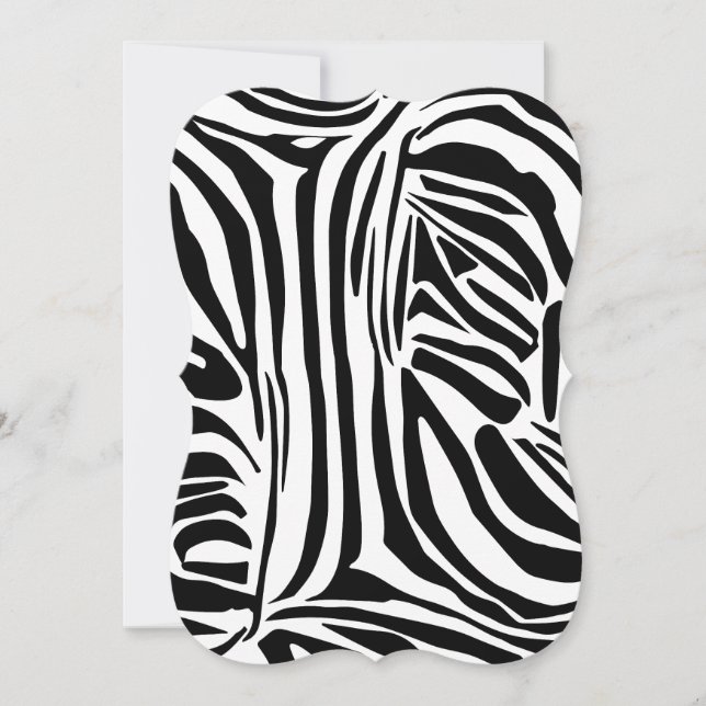 Zebra pattern note card (Front)
