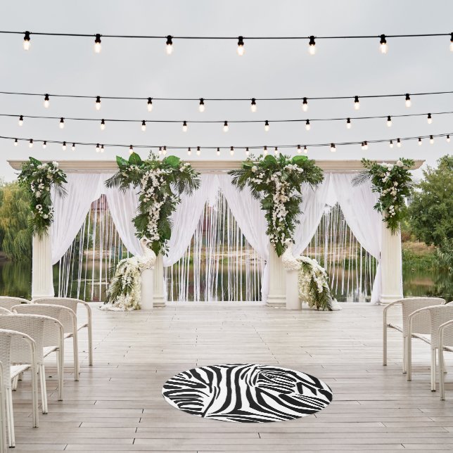 Zebra pattern outdoor rug (Insitu (Wedding 1))