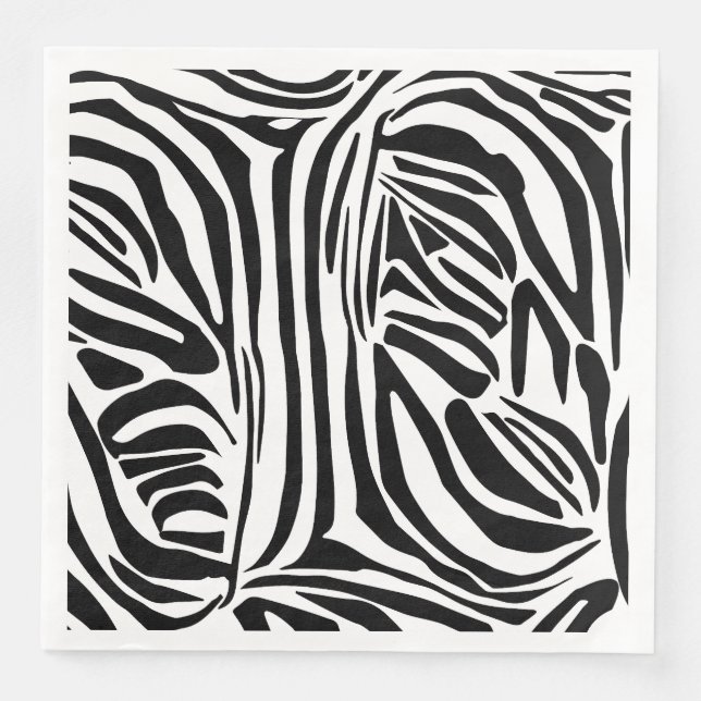 Zebra pattern paper dinner napkins (Front)