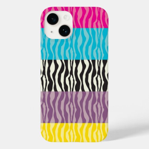 Zebra Pattern Pastel Colorful Pretty Case_Mate iPhone 14 Case