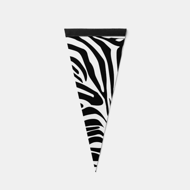 Zebra pattern pennant flag (Front)