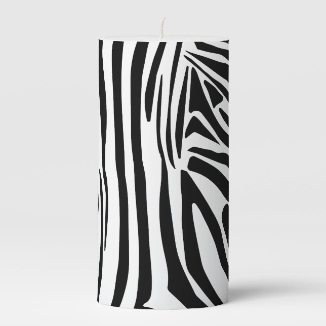 Zebra pattern pillar candle (Front)
