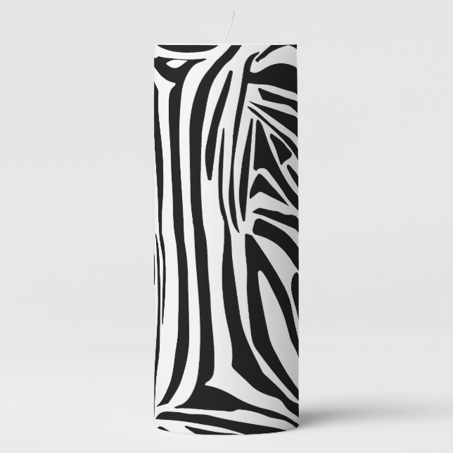 Zebra pattern pillar candle (Front)