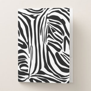 Zebra pattern pocket folder