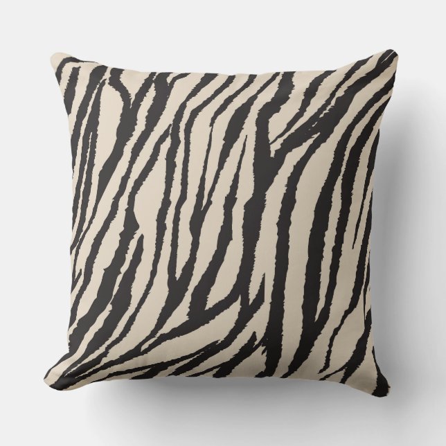 Zebra Pattern Print Throw Pillow (Front)