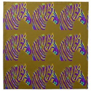Zebra Pattern Purple Stripes Napkin