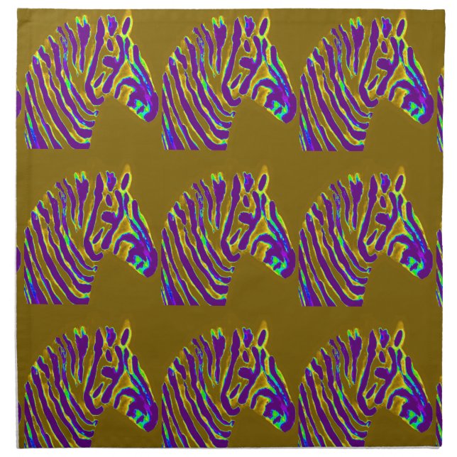 Zebra Pattern Purple Stripes Napkin (Front)