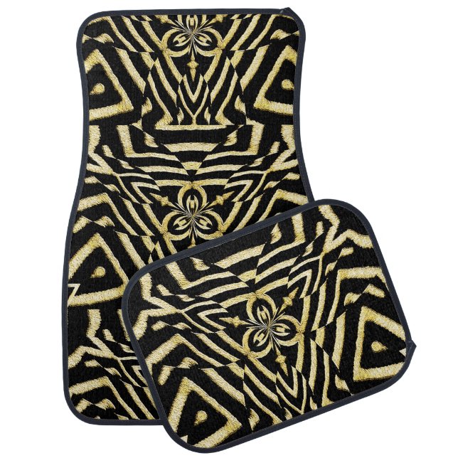 Zebra Pattern,Rise_ Car Floor Mat (Set)