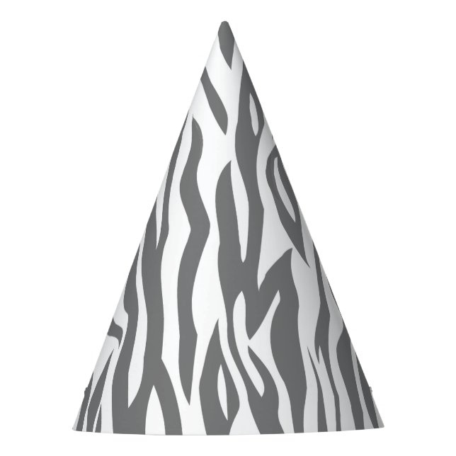 Zebra Pattern Safari Jungle Animal Birthday  Party Hat (Front)