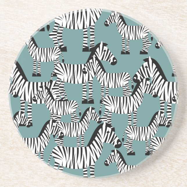 Zebra Pattern Sandstone Coaster (Front)