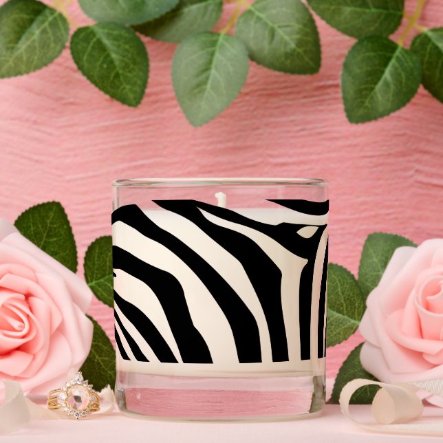 Zebra pattern scented candle (Wedding)