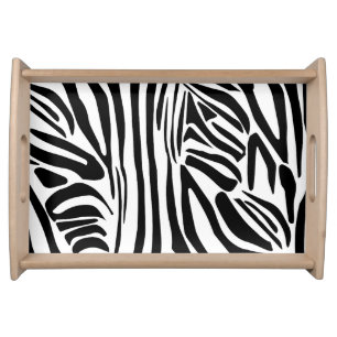 Zebra pattern serving tray