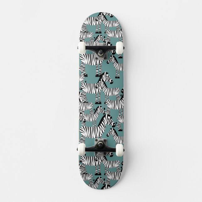 Zebra Pattern Skateboard (Front)