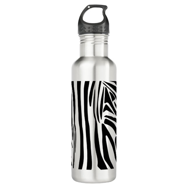 Zebra pattern stainless steel water bottle (Front)