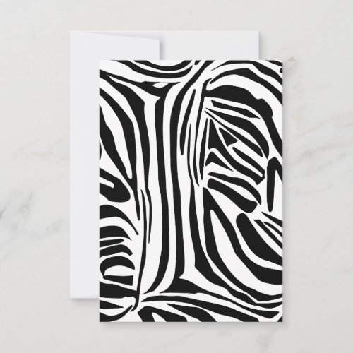 Zebra pattern thank you card