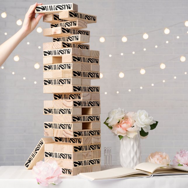 Zebra pattern topple tower (Wedding)