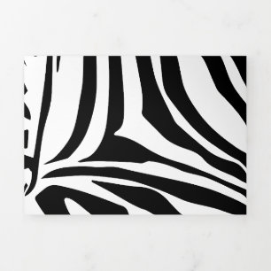 Zebra pattern Tri-Fold holiday card