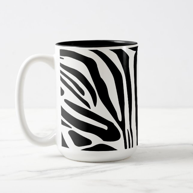 Zebra Pattern Two-Tone Coffee Mug (Left)