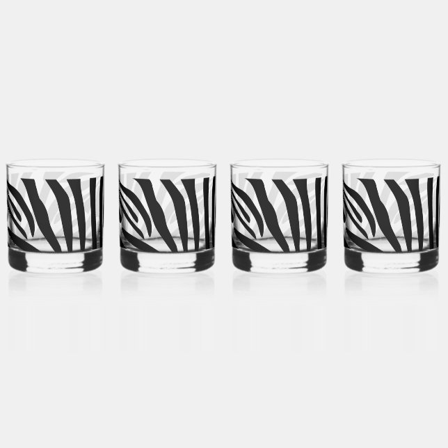 Zebra pattern whiskey glass (Front)