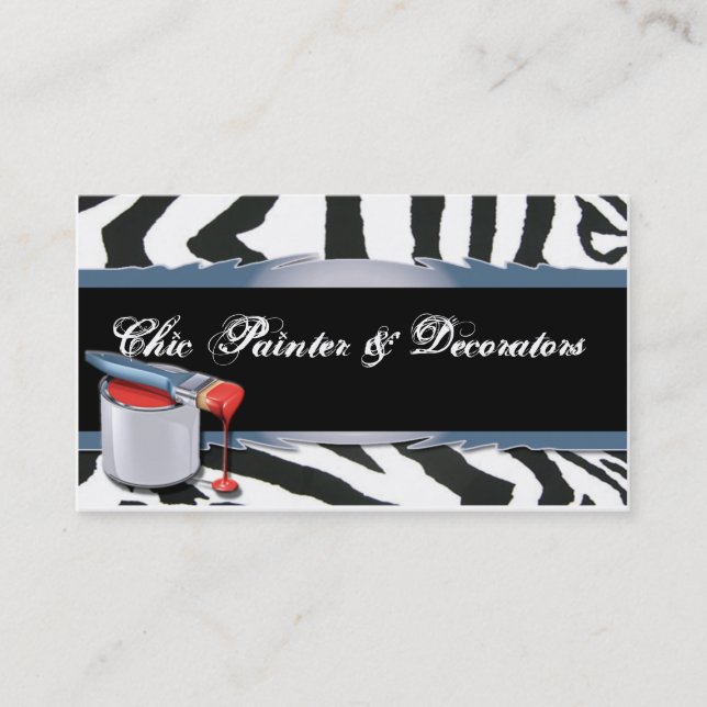 Zebra Pattern with Paint Tin Business Card (Front)