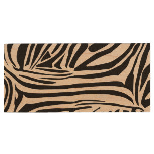 Zebra pattern wood flash drive