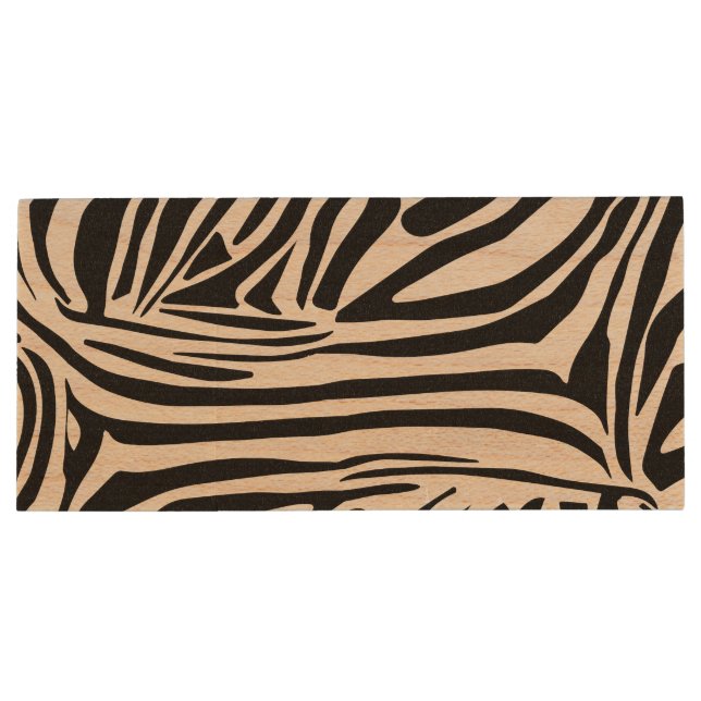 Zebra pattern wood flash drive (Back)