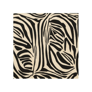 Zebra pattern wood wall art
