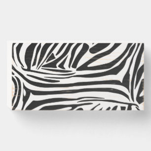 Zebra pattern wooden box sign