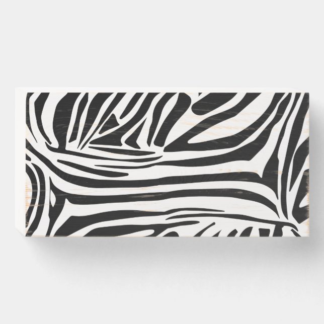 Zebra pattern wooden box sign (Front Horizontal)