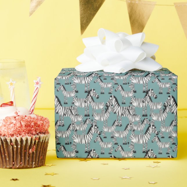 Zebra Pattern Wrapping Paper (Birthday Party)