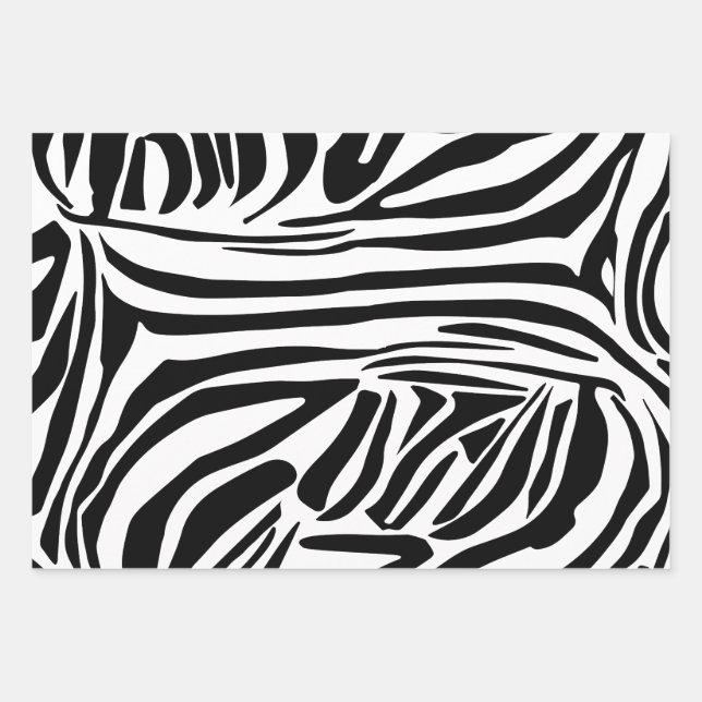 Zebra pattern wrapping paper sheets (Front)