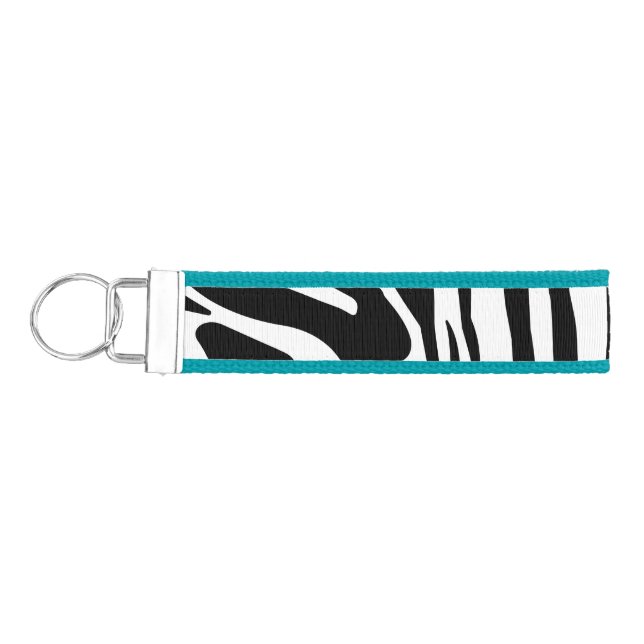 Zebra pattern wrist keychain (Keys on Left)