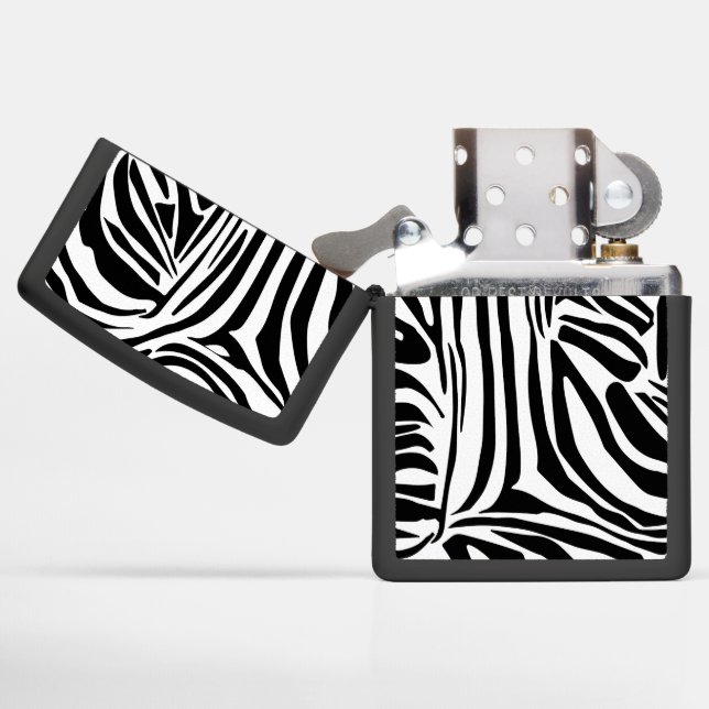 Zebra pattern zippo lighter (Opened)