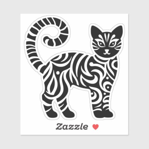  zebra patterned cat sticker