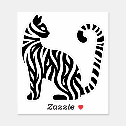 zebra patterned cat sticker