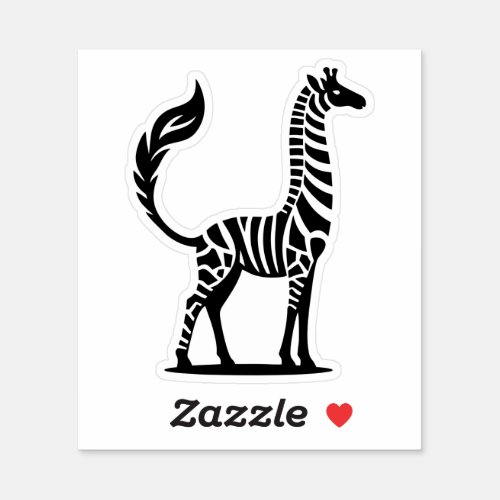 zebra patternned  giraffe sticker