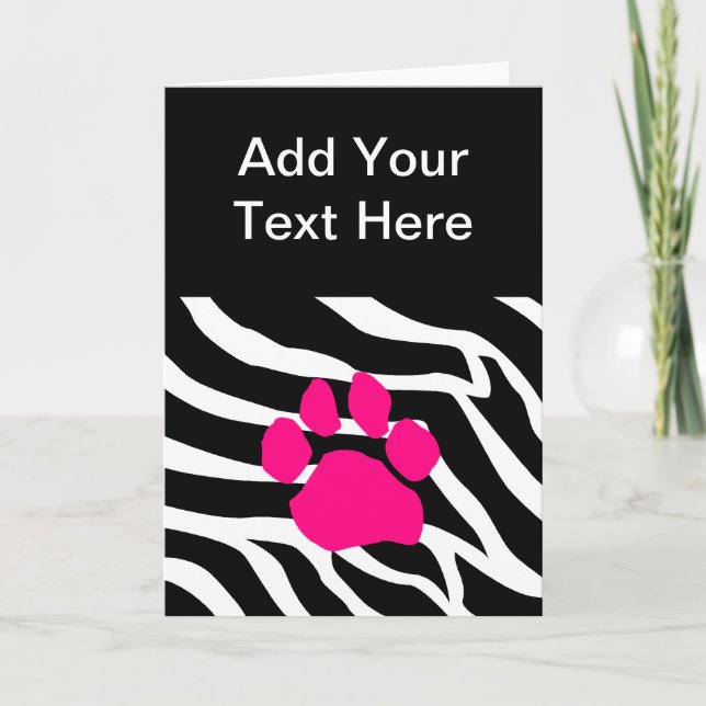 Zebra Paw Print Card (Front)