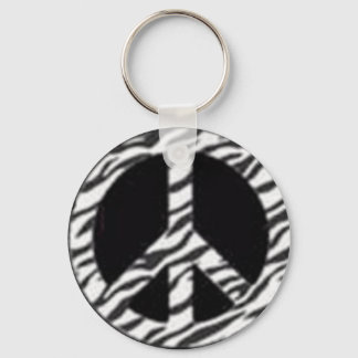 zebra peace keychain