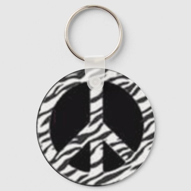 zebra peace keychain (Front)