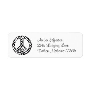 Zebra Peace Sign Address Labels