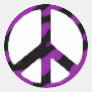 zebra-peace-sign classic round sticker
