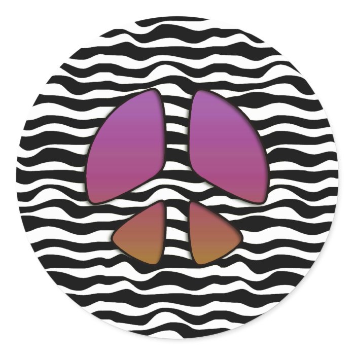 ZEBRA PEACE SIGN STICKER